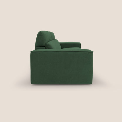 Clark Divano modulare con opzione relax elettrico in tessuto smaltabile impermeabile T17 verde