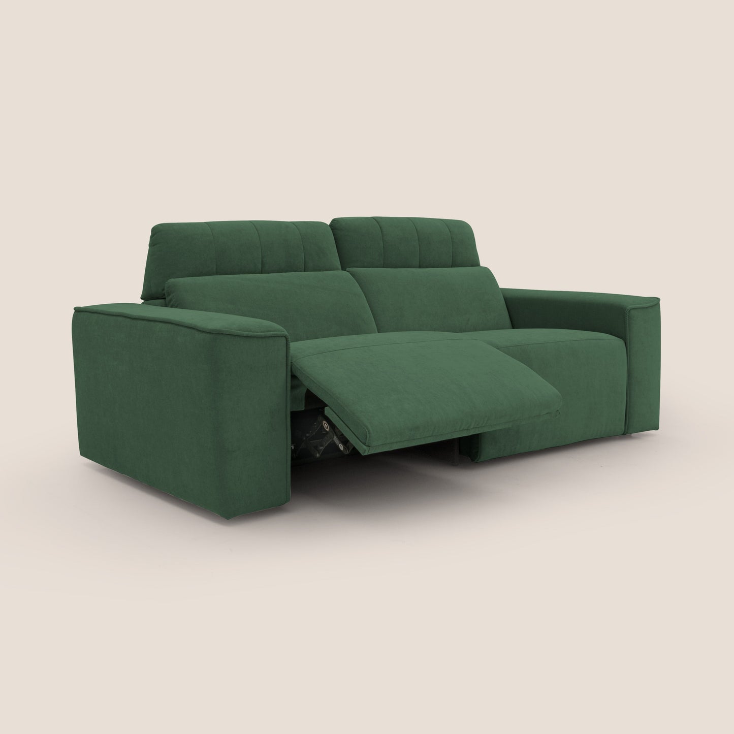 Clark Divano modulare con opzione relax elettrico in tessuto smaltabile impermeabile T17 verde