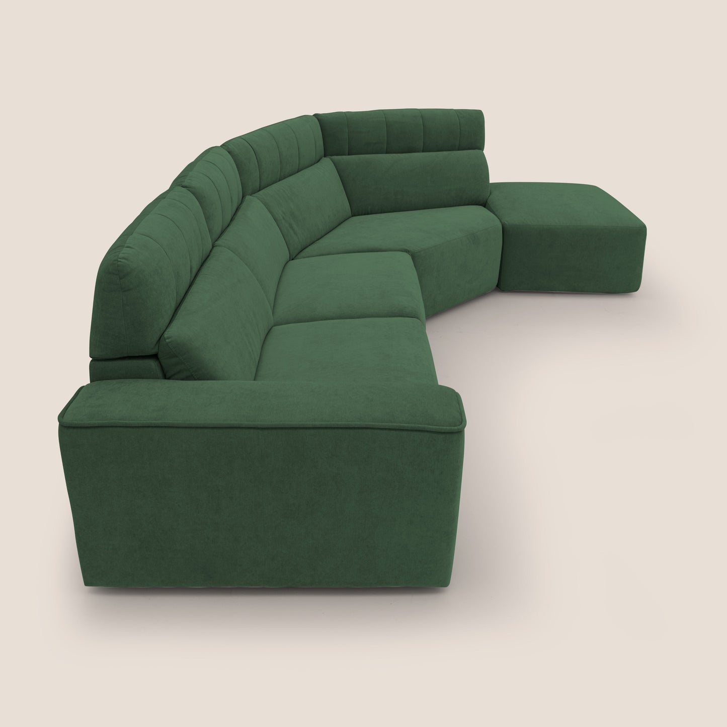 Clark Divano angolare con opzione relax elettrico in tessuto smaltabile impermeabile T17 verde