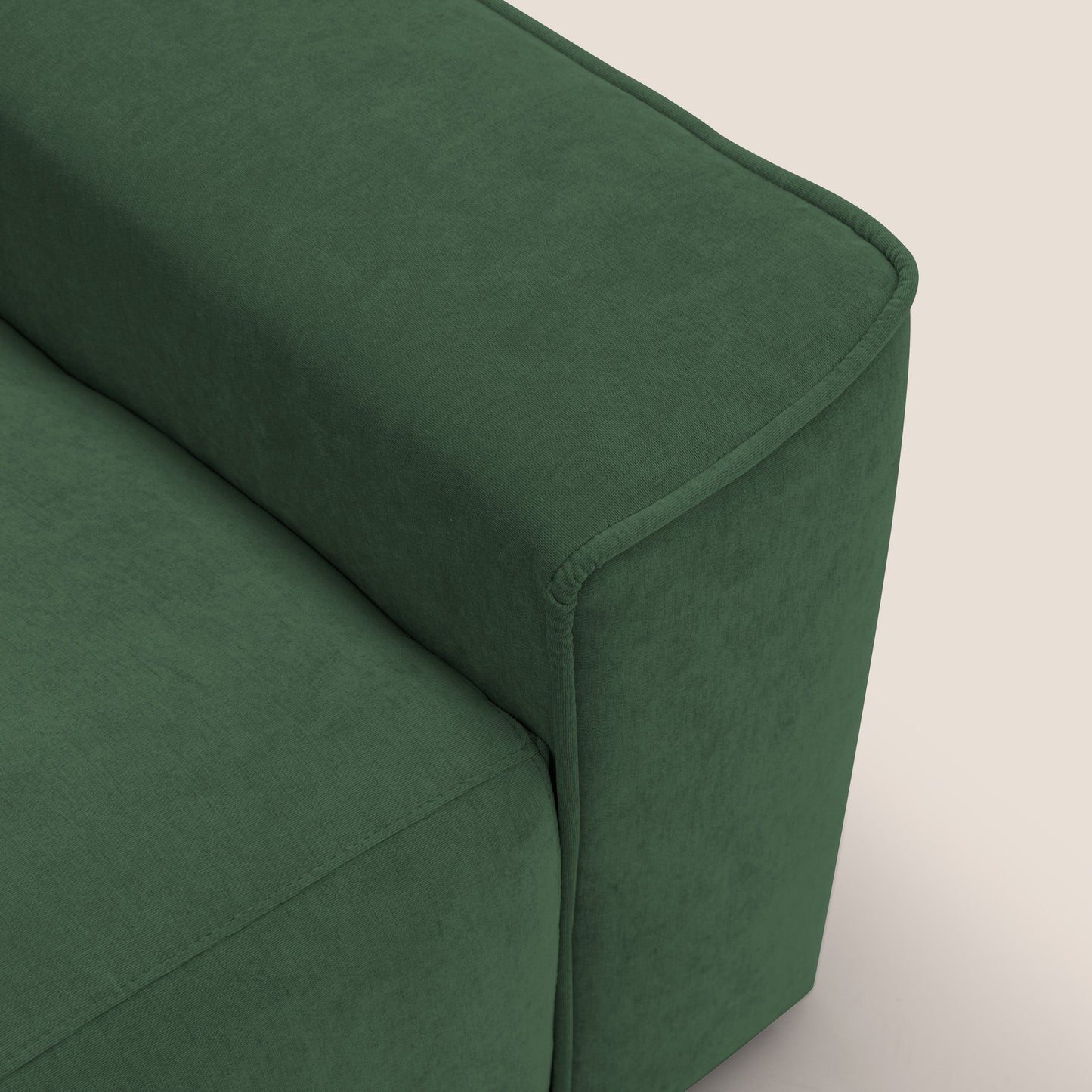 Clark Divano angolare con opzione relax elettrico in tessuto smaltabile impermeabile T17 verde