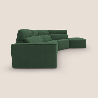 Clark Divano angolare con opzione relax elettrico in tessuto smaltabile impermeabile T17 verde