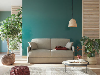 Evans Divano letto in morbido tessuto impermeabile T02 panna