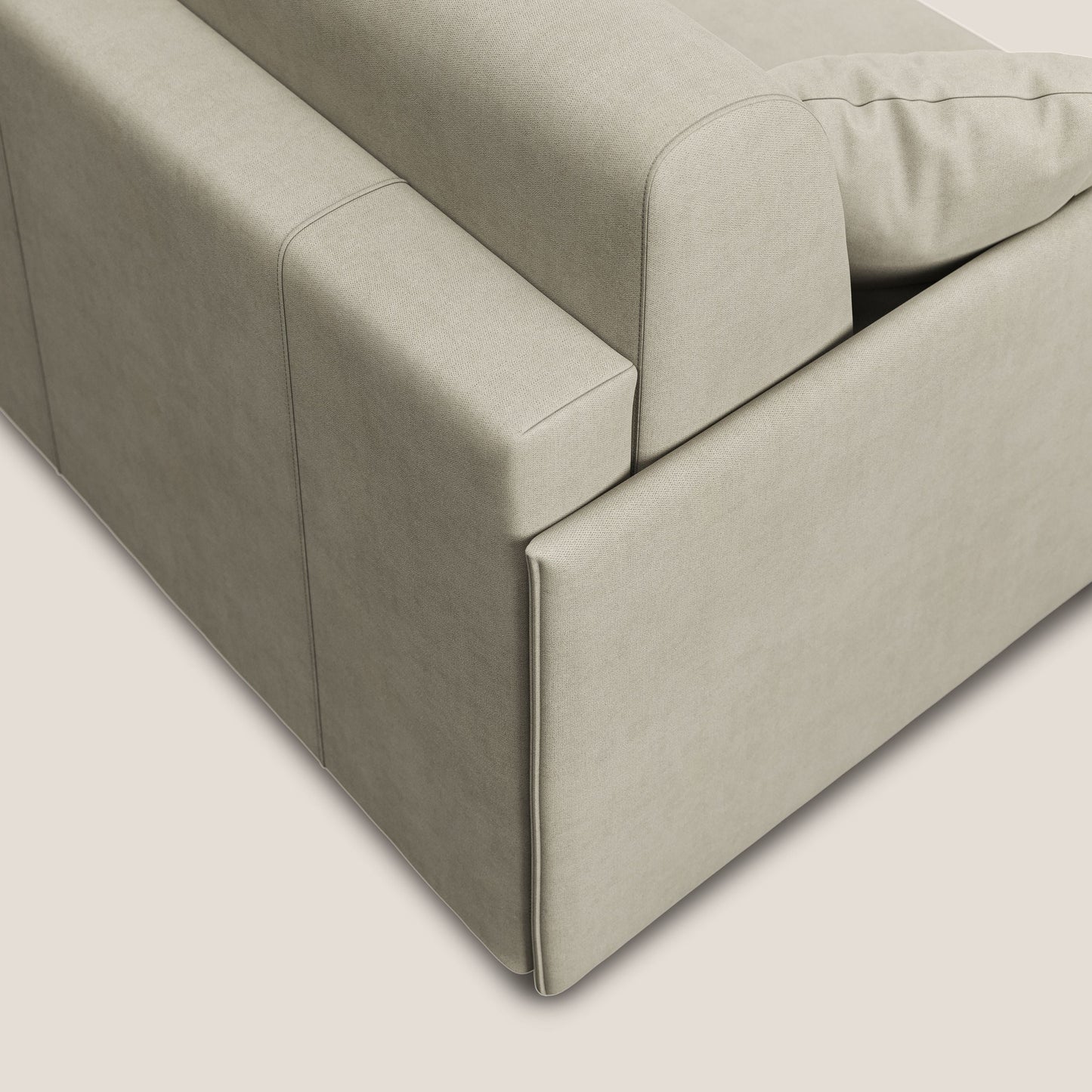Evans Divano letto in morbido tessuto impermeabile T02 panna
