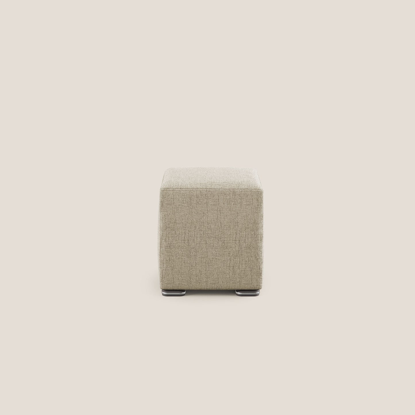 Pouf cubo in tessuto morbido impermeabile T03 beige