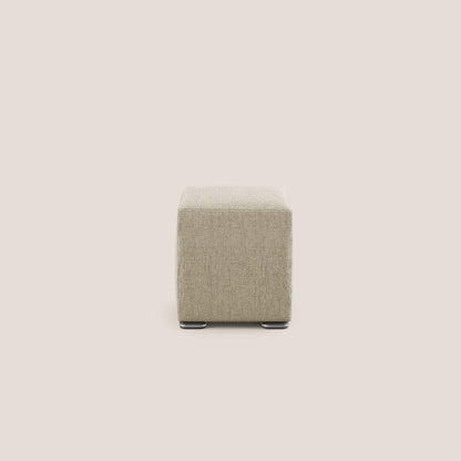 Pouf cubo in tessuto morbido impermeabile T03 beige