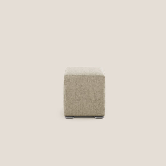 Pouf cubo in tessuto morbido impermeabile T03 beige