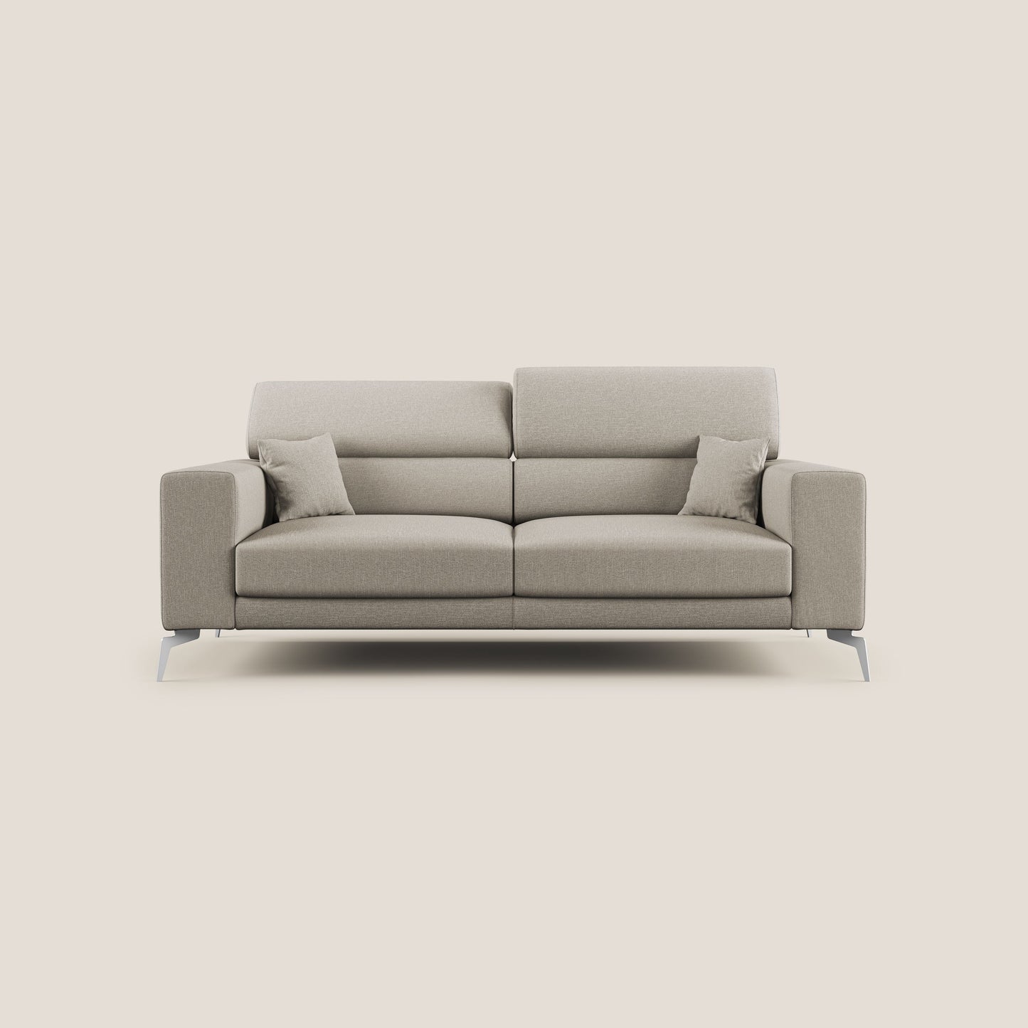 Blade Divano con poggiatesta reclinabili in tessuto impermeabile misto cotone T13 panna