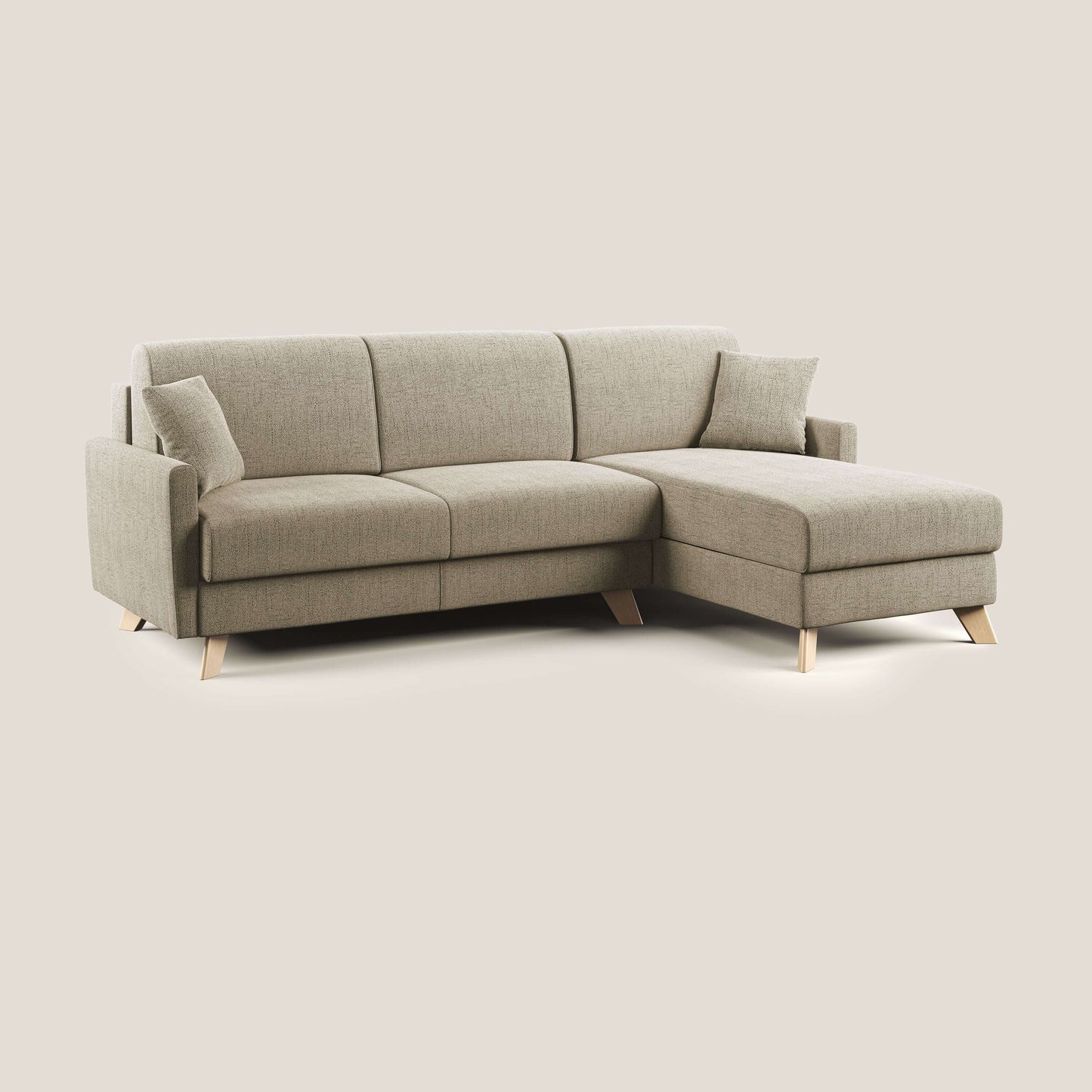 Edgar divano letto angolare in tessuto felis impermeabile T03 beige