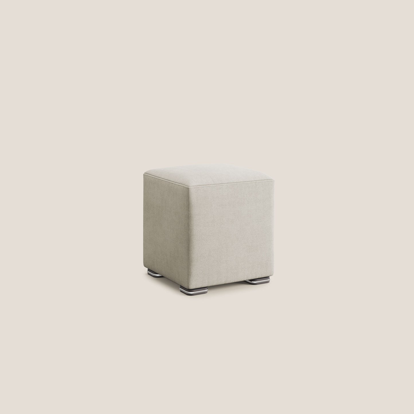 Pouf cubo in tessuto morbido impermeabile T02 panna