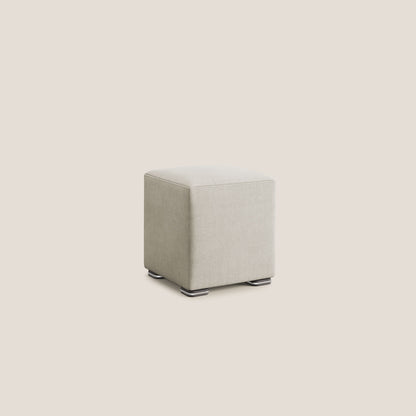 Pouf cubo in tessuto morbido impermeabile T02 panna