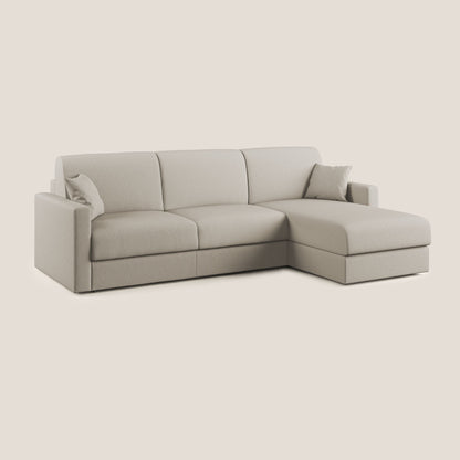 Chris Divano letto angolare 5 posti in tessuto impermeabile T13 panna