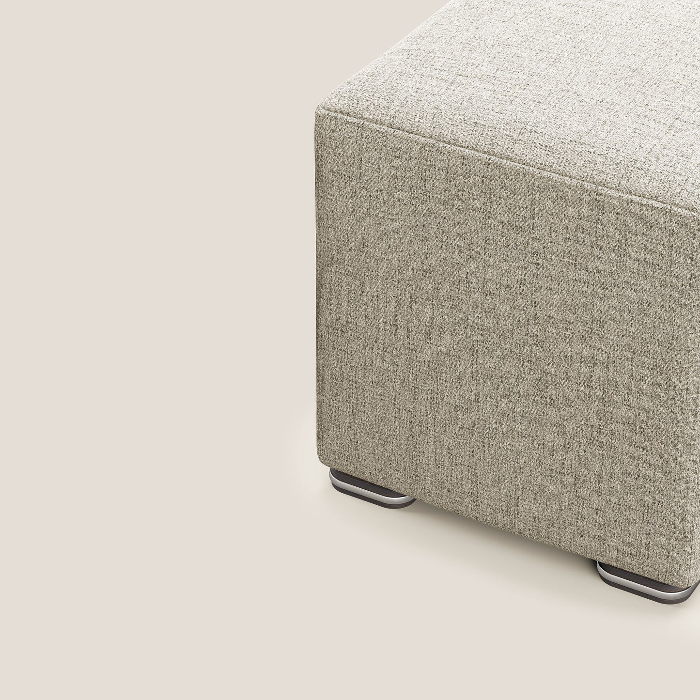 Pouf cubo in tessuto morbido impermeabile T03 beige