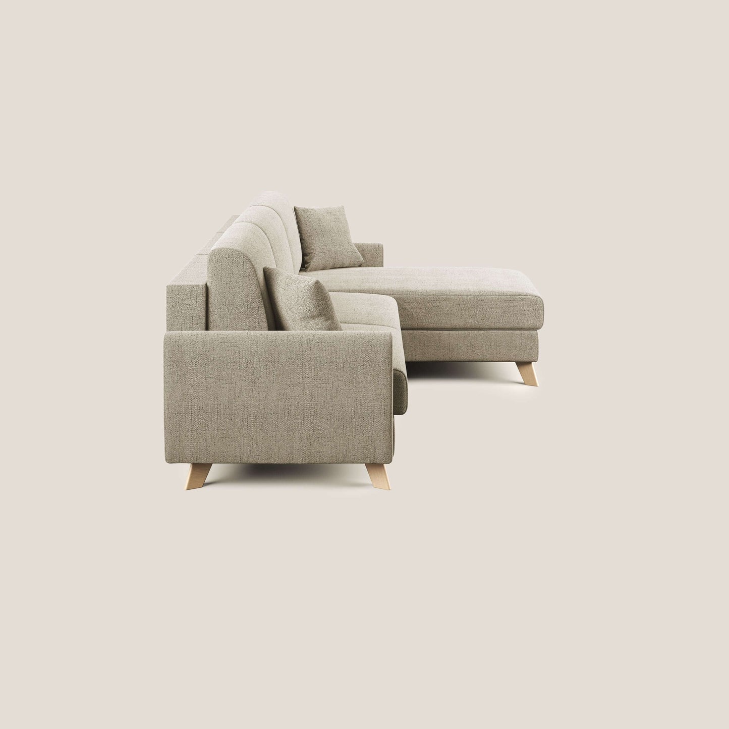 Edgar divano letto angolare in tessuto felis impermeabile T03 beige