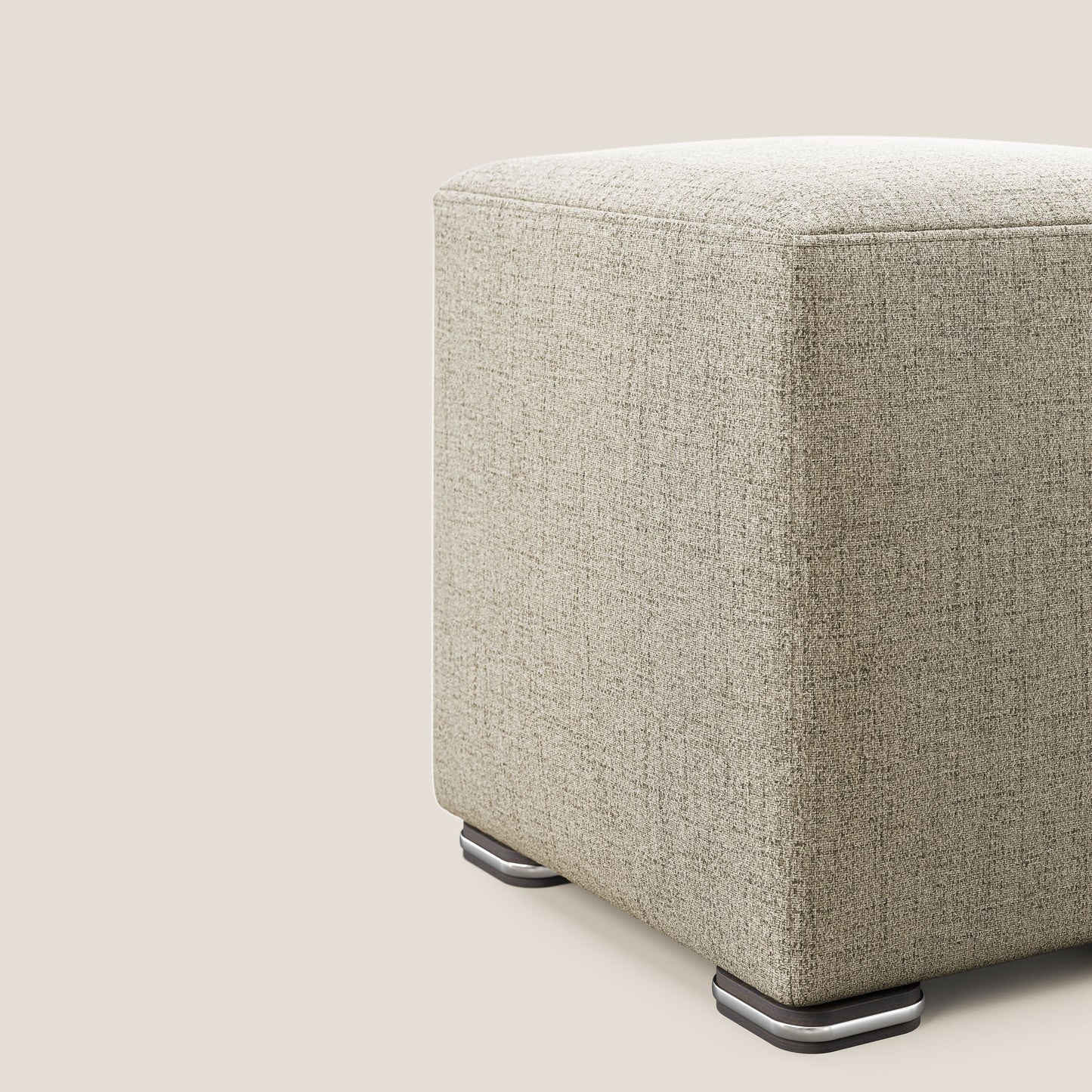 Pouf cubo in tessuto morbido impermeabile T03 beige