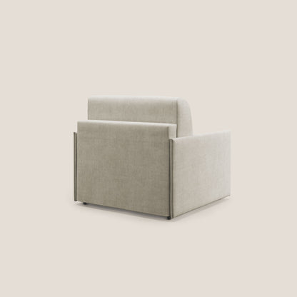 Evans poltrona letto in morbido tessuto impermeabile T02 panna