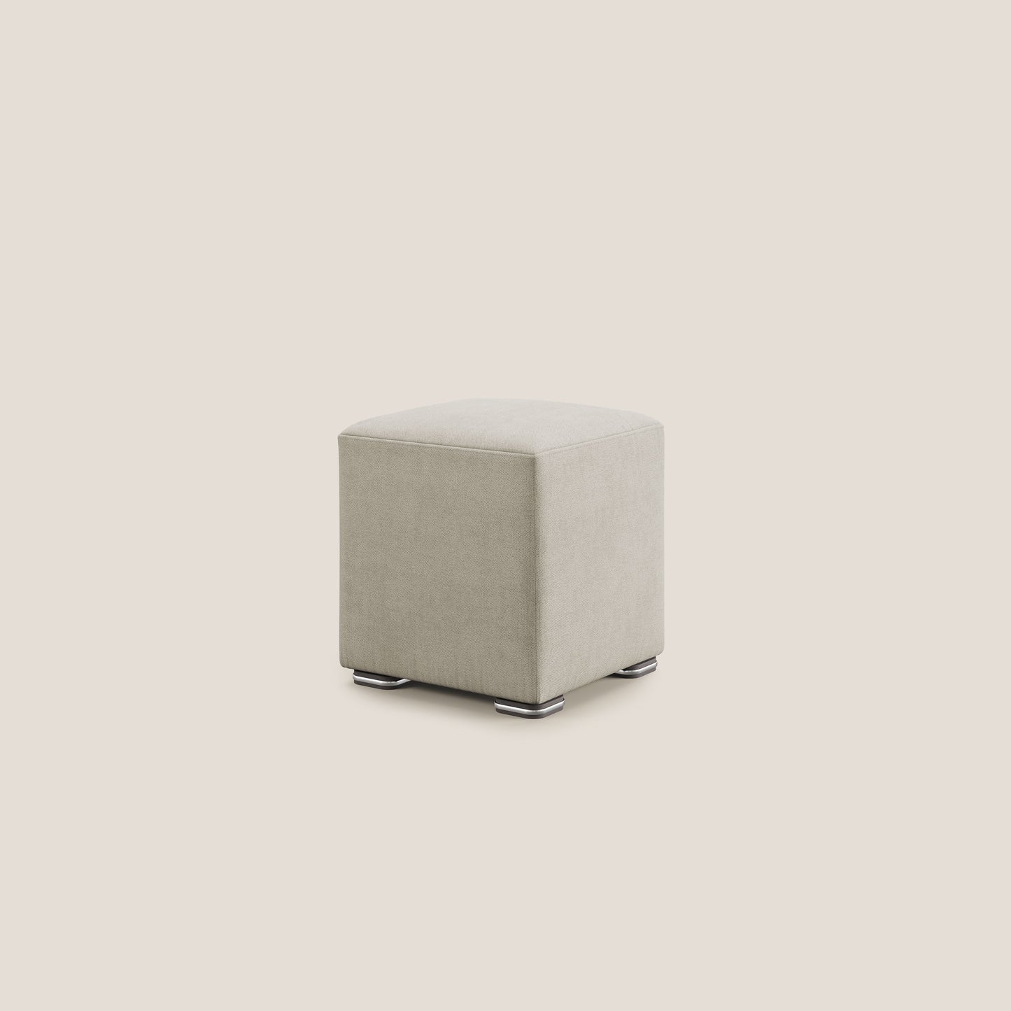 Pouf cubo in tessuto morbido impermeabile T02 panna