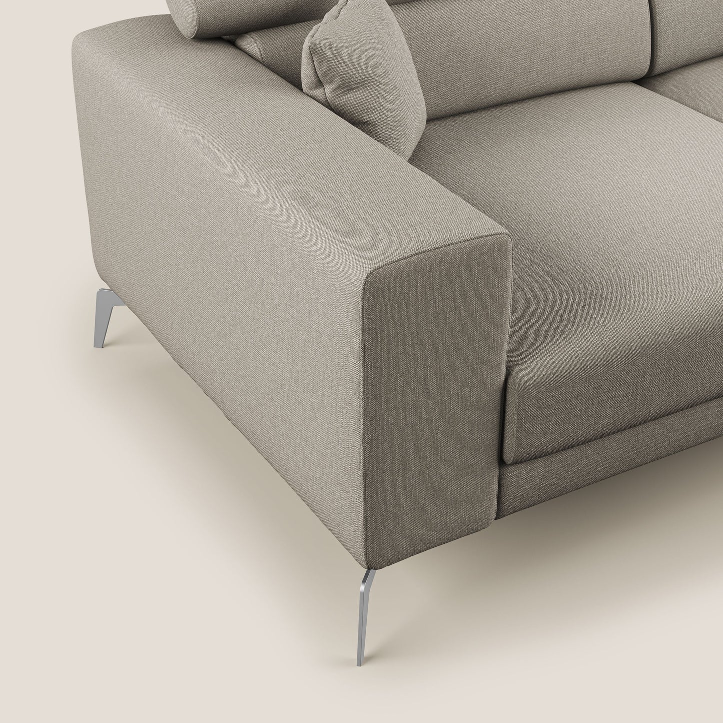 Blade Divano con poggiatesta reclinabili in tessuto impermeabile misto cotone T13 panna