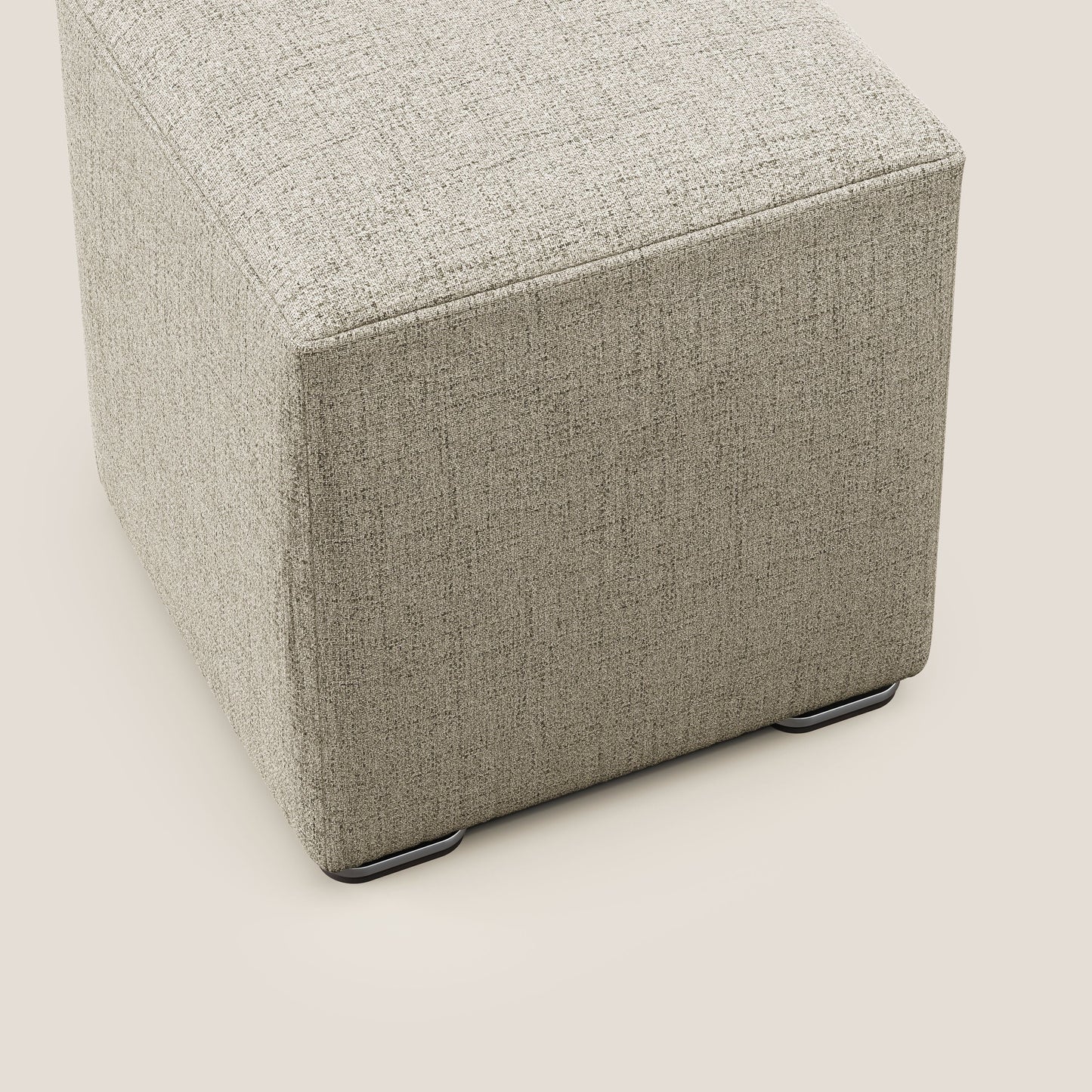 Pouf cubo in tessuto morbido impermeabile T03 beige
