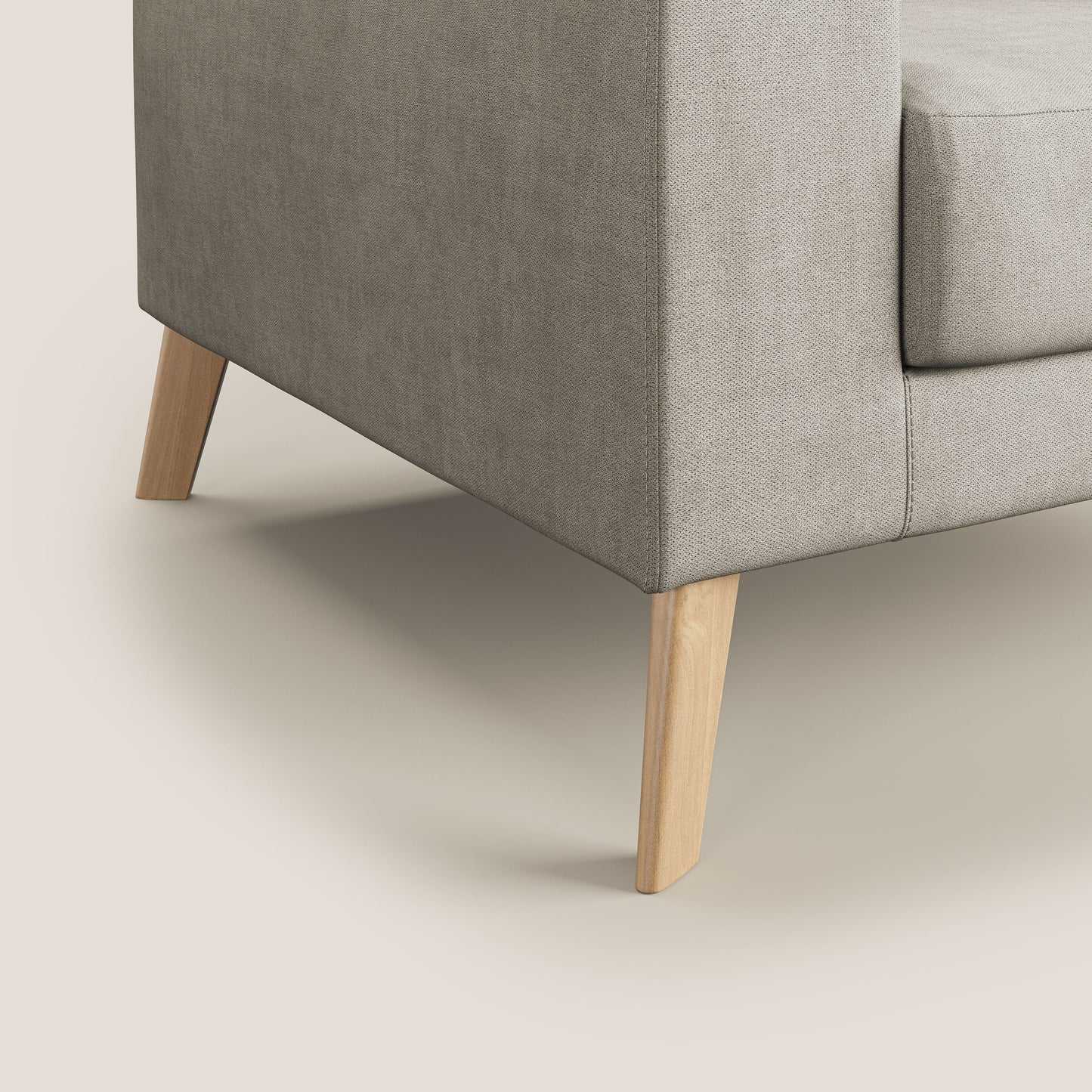 Poltroncina danese in tessuto morbido impermeabile T02 panna