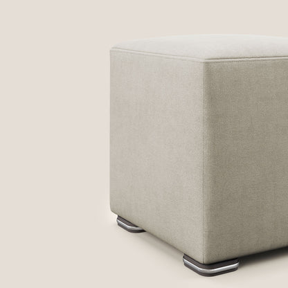 Pouf cubo in tessuto morbido impermeabile T02 panna