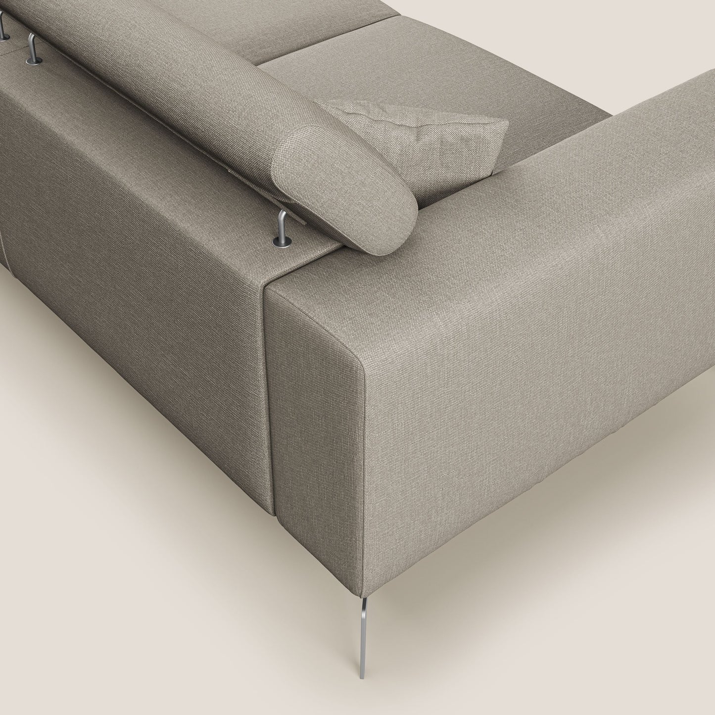 Blade Divano con poggiatesta reclinabili in tessuto impermeabile misto cotone T13 panna