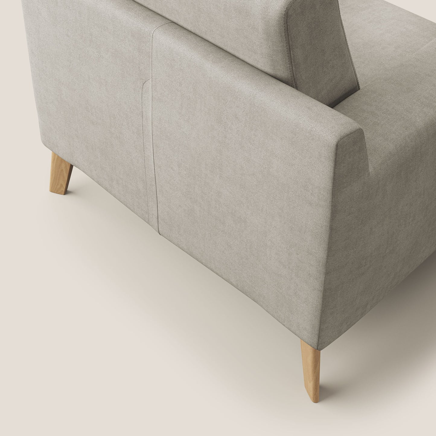 Poltroncina danese in tessuto morbido impermeabile T02 panna