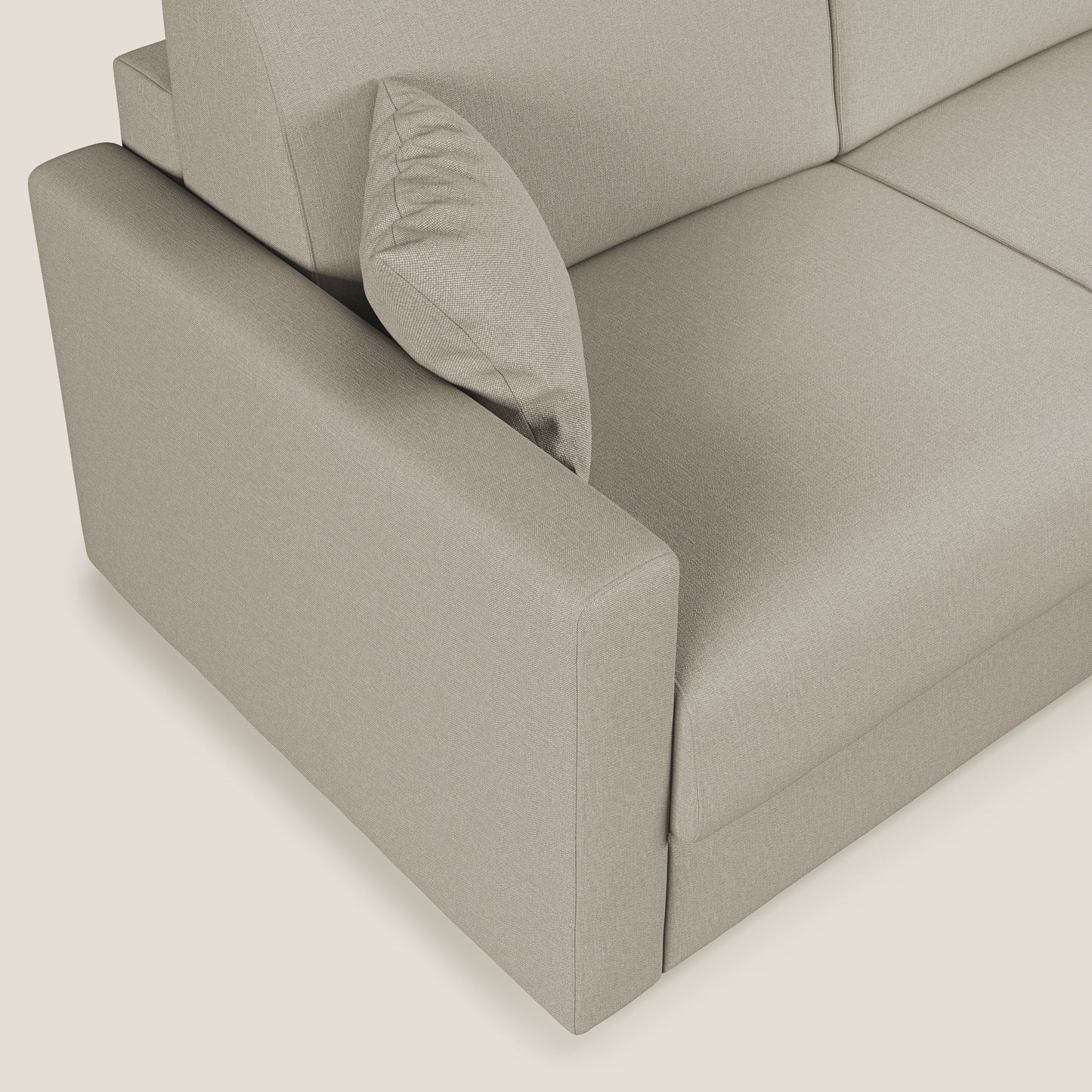 Chris Divano letto angolare 5 posti in tessuto impermeabile T13 panna