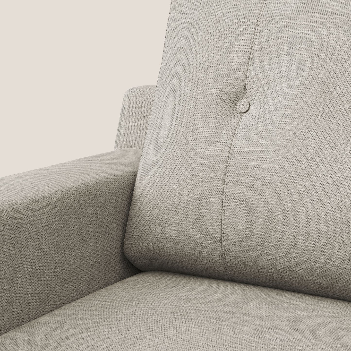 Poltroncina danese in tessuto morbido impermeabile T02 panna