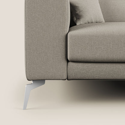 Blade Divano moderno angolare con poggiatesta reclinabili in tessuto impermeabile simil-cotone T13 panna