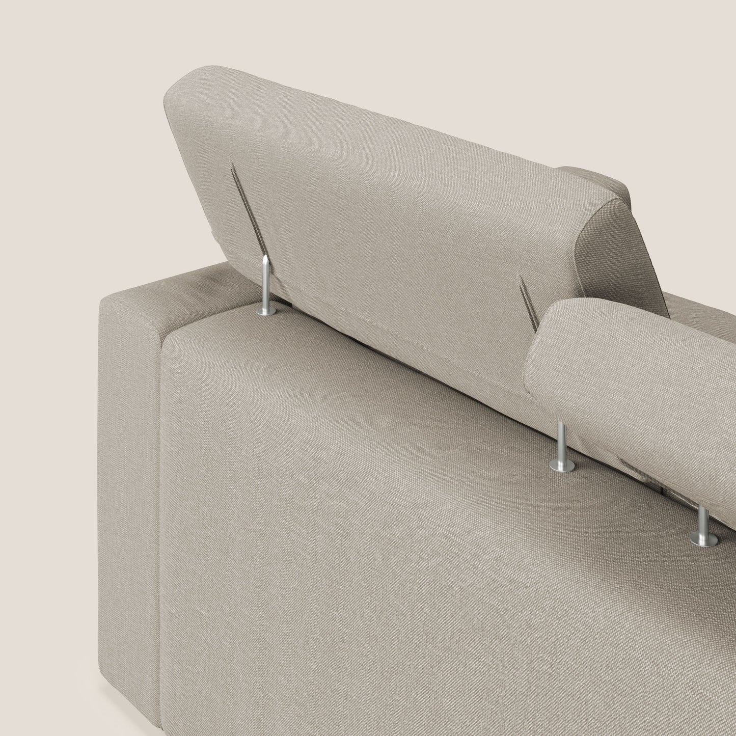 Dylan divano allungabile con pouf estraibile poggiapiedi in tessuto simil cotone impermeabile T13 panna