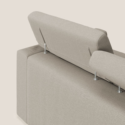 Dylan divano allungabile con pouf estraibile poggiapiedi in tessuto simil cotone impermeabile T13 panna