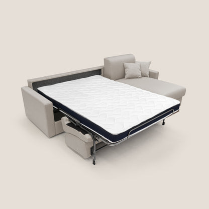 Chris Divano letto angolare 5 posti in tessuto impermeabile T13 panna