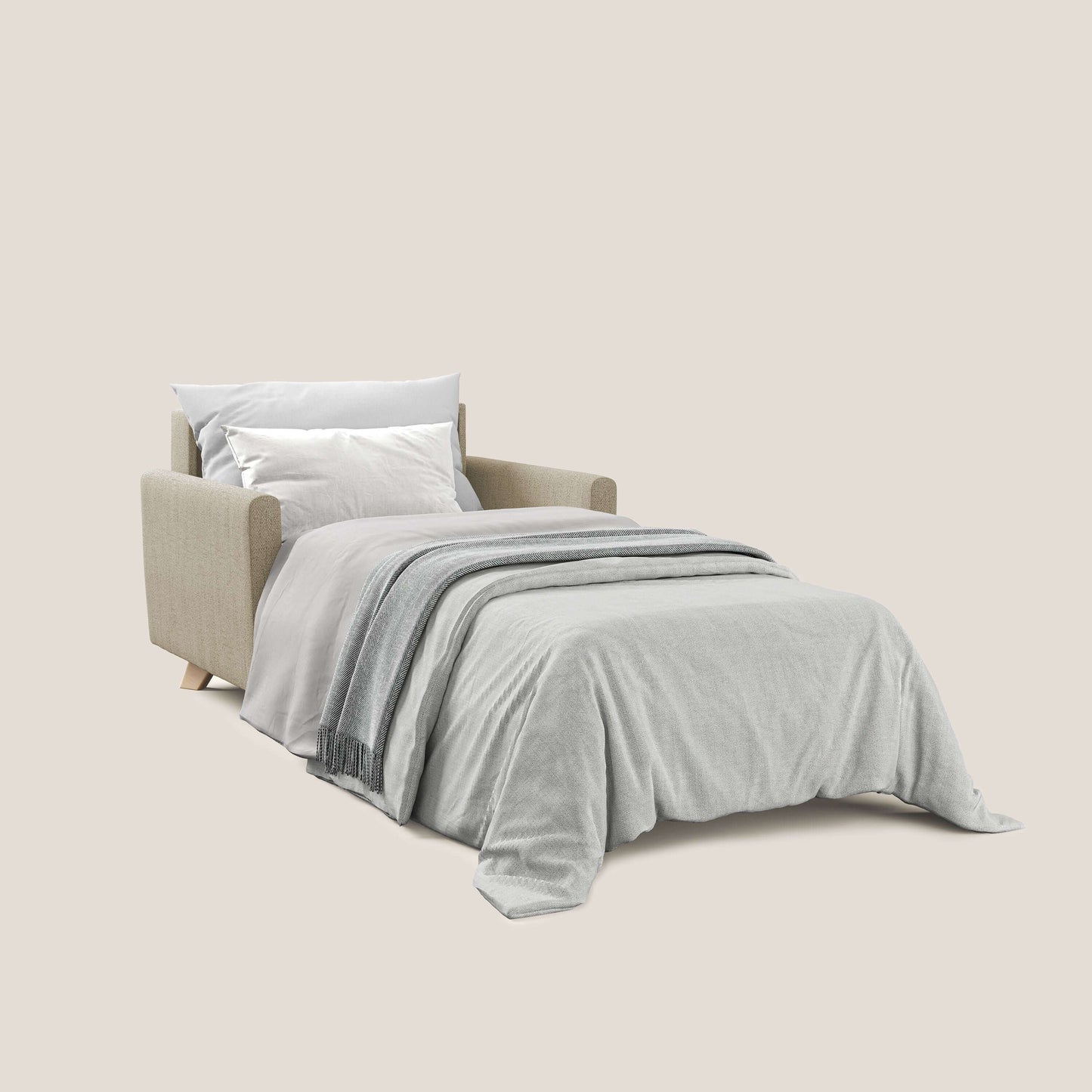 Edgar poltrona letto in tessuto felis impermeabile T03 beige