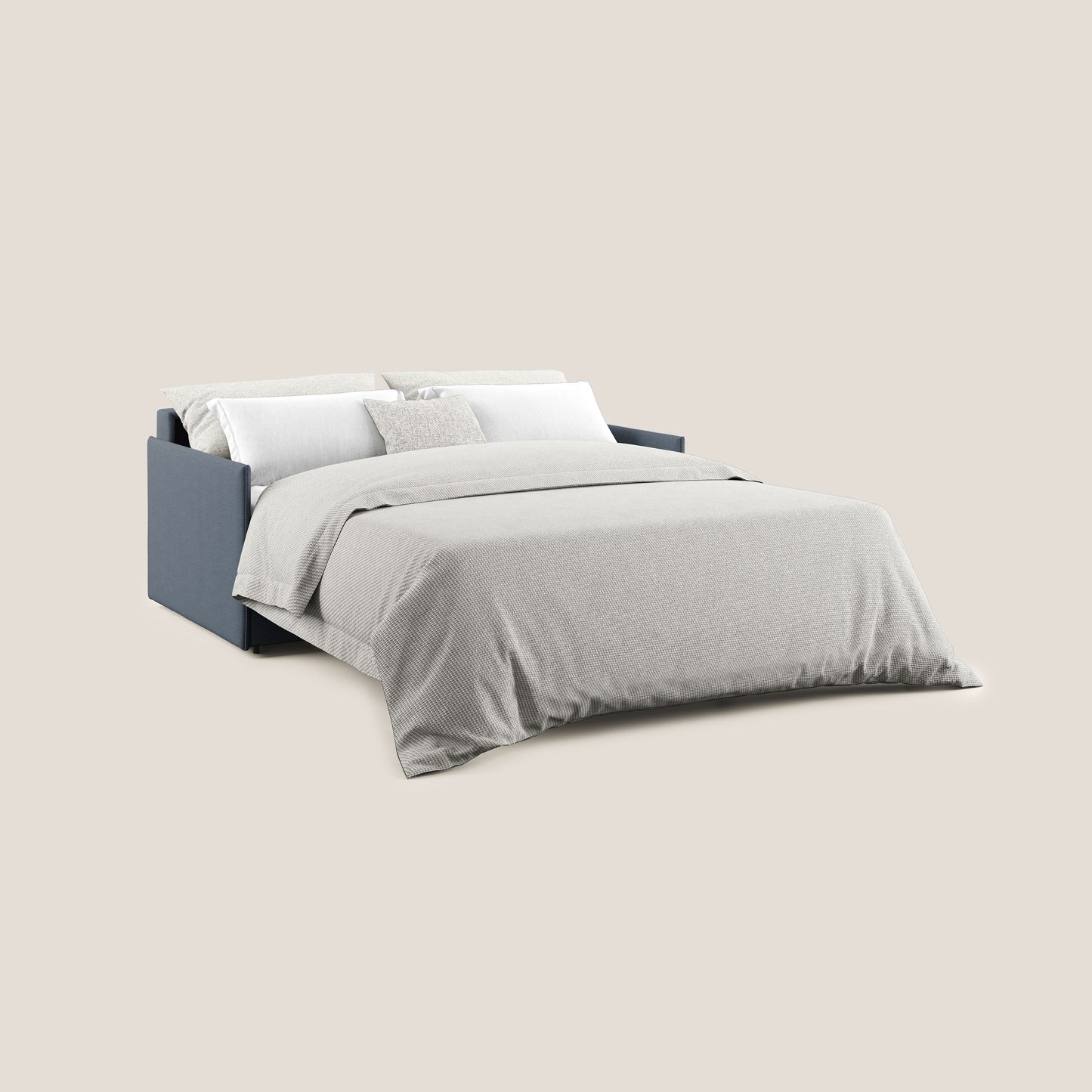 Evans Divano letto in tessuto Ecosostenibile blu