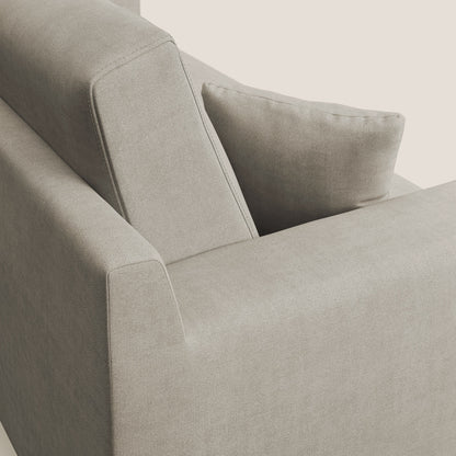 Divano danese moderno in tessuto morbido impermeabile T02 panna