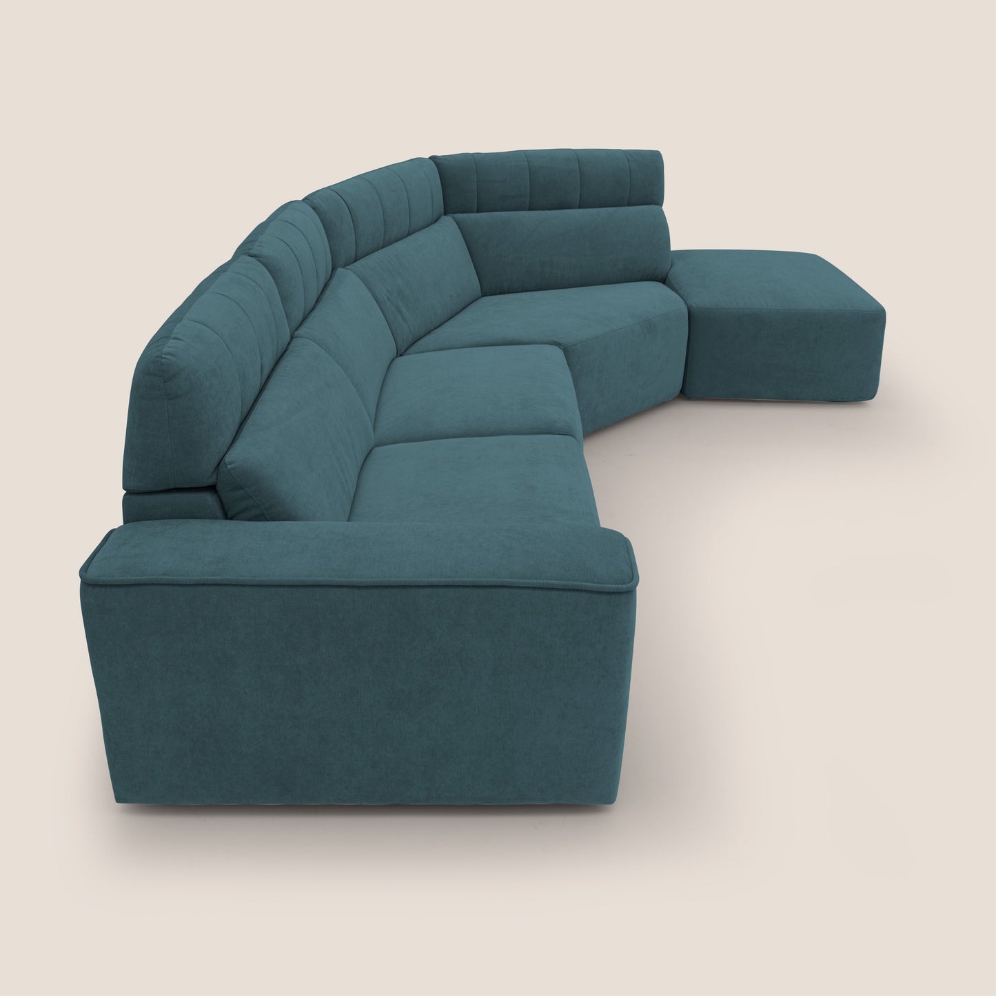 Clark Divano angolare con opzione relax elettrico in tessuto smacchiabile impermeabile T17 petrolio