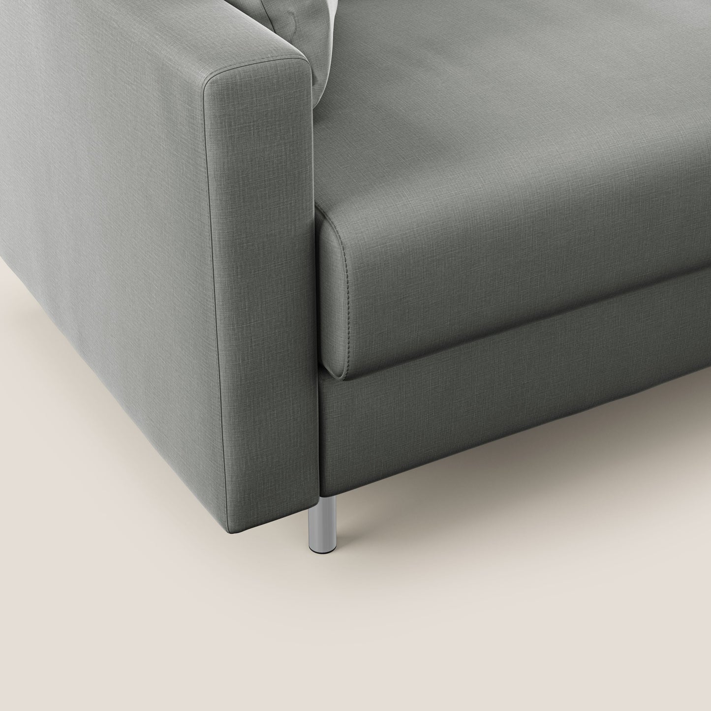 Andromeda divano letto matrimoniale in velluto morbido impermeabile T01 grigio chiaro