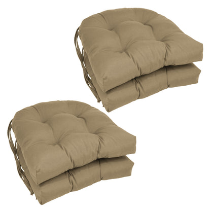16-inch U-Shaped Indoor Twill Chair Cushions (Set of 2, 4, or 6) - 16 x 16