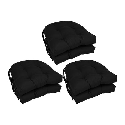 16-inch U-Shaped Indoor Twill Chair Cushions (Set of 2, 4, or 6) - 16 x 16