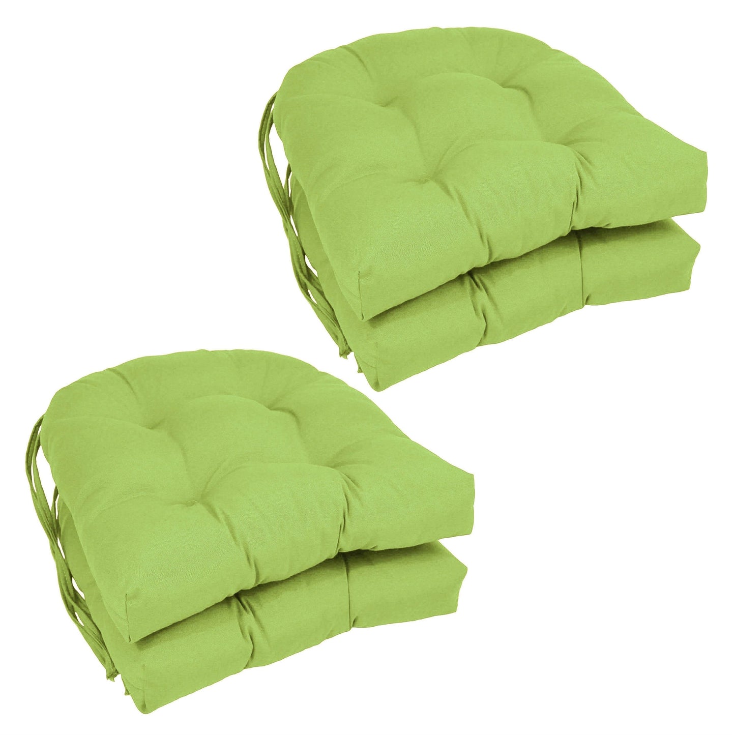 16-inch U-Shaped Indoor Twill Chair Cushions (Set of 2, 4, or 6) - 16 x 16
