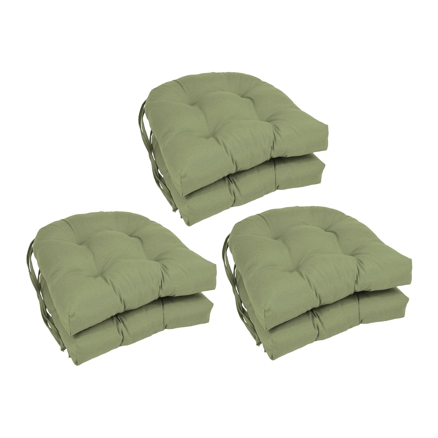 16-inch U-Shaped Indoor Twill Chair Cushions (Set of 2, 4, or 6) - 16 x 16