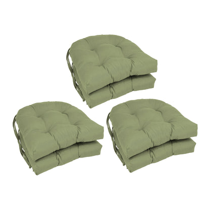 16-inch U-Shaped Indoor Twill Chair Cushions (Set of 2, 4, or 6) - 16 x 16