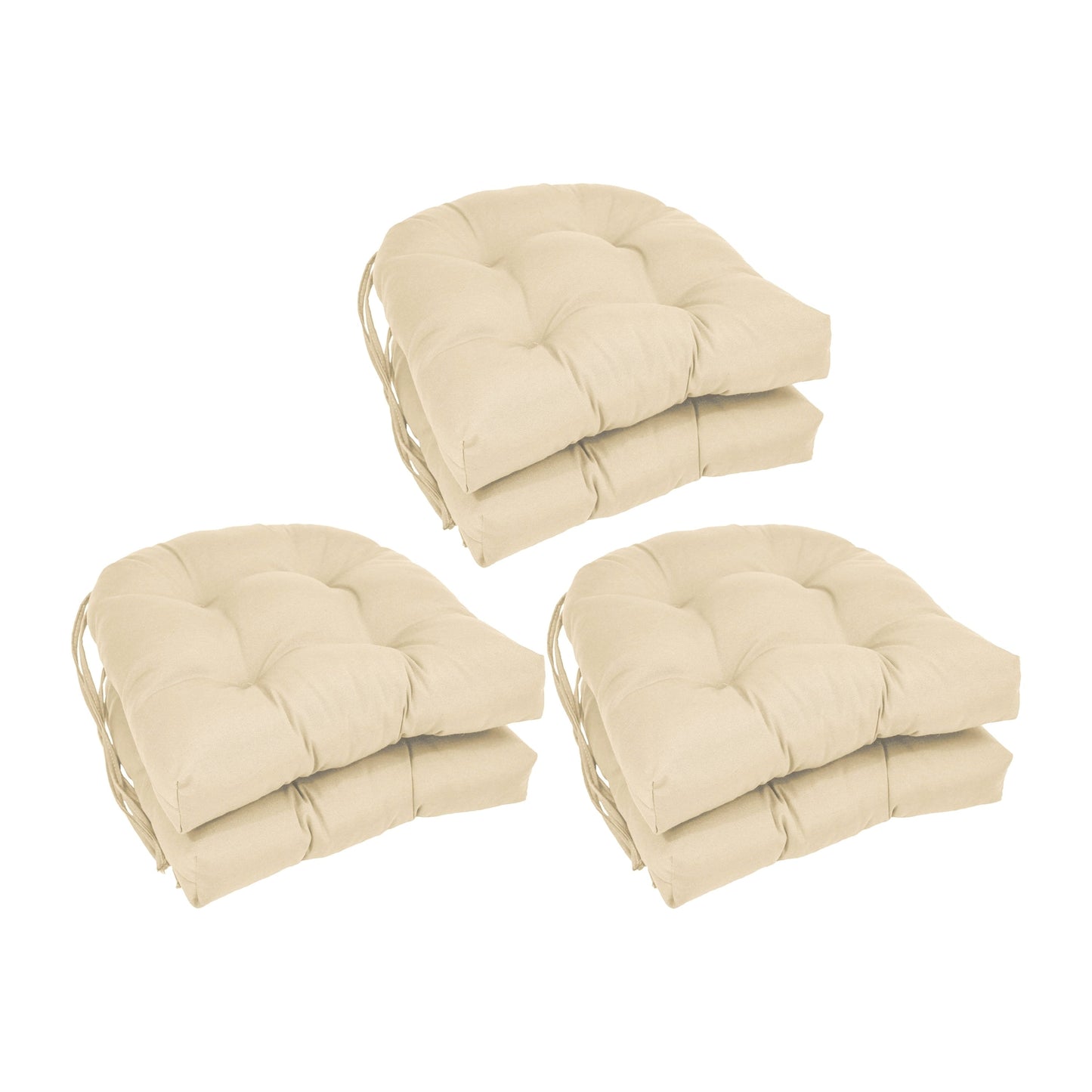 16-inch U-Shaped Indoor Twill Chair Cushions (Set of 2, 4, or 6) - 16 x 16
