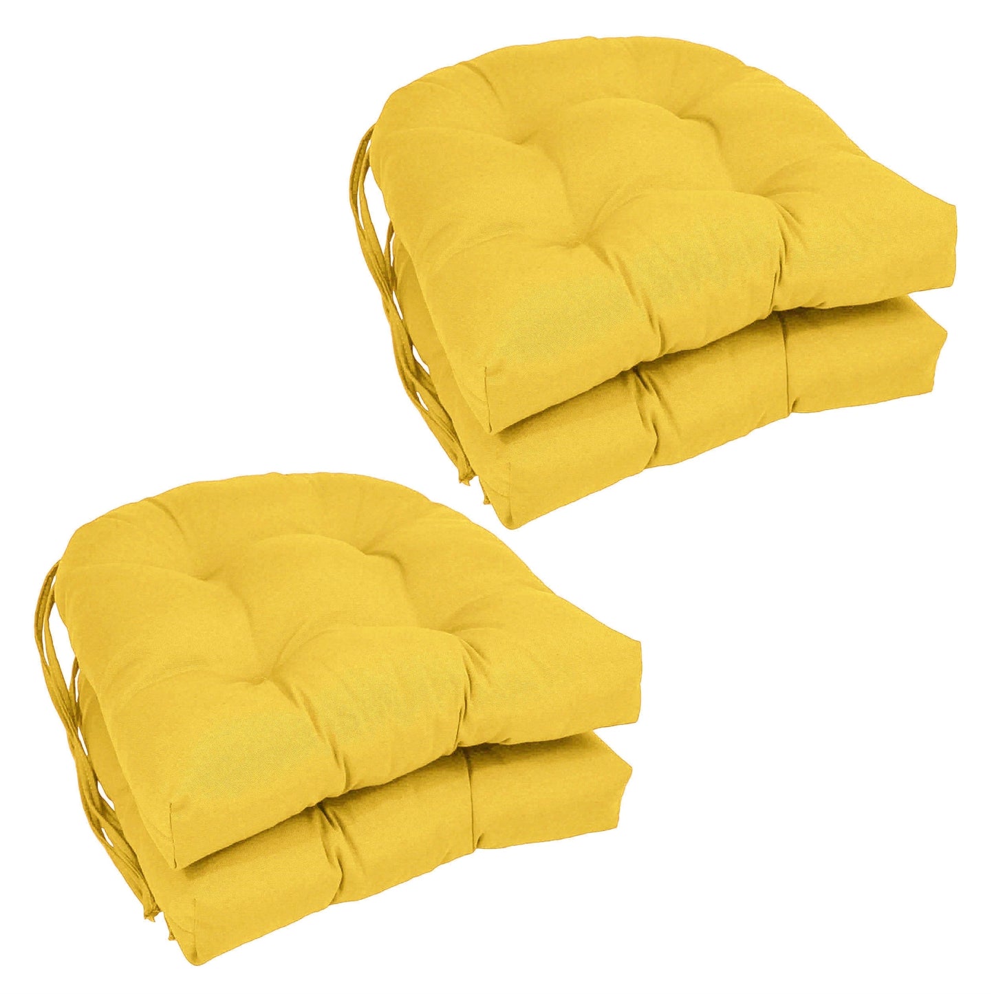 16-inch U-Shaped Indoor Twill Chair Cushions (Set of 2, 4, or 6) - 16 x 16