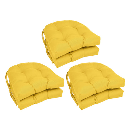 16-inch U-Shaped Indoor Twill Chair Cushions (Set of 2, 4, or 6) - 16 x 16