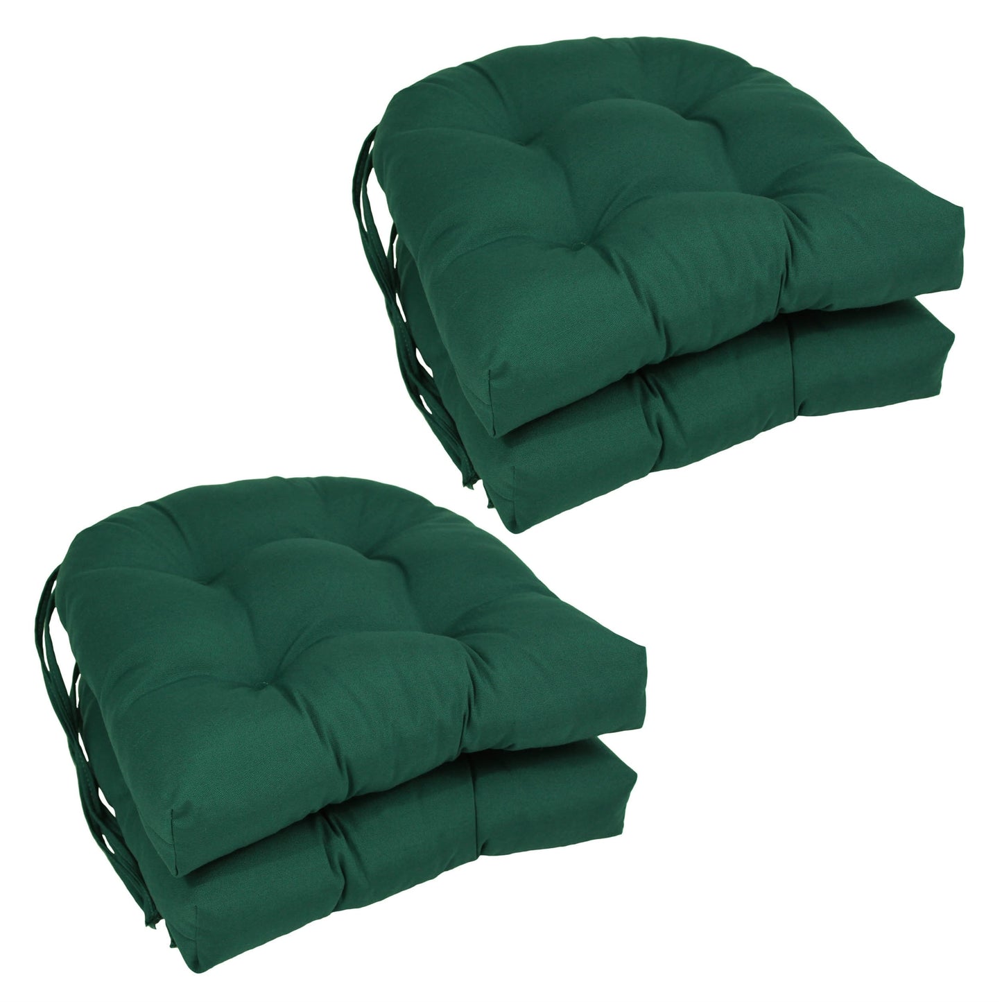 16-inch U-Shaped Indoor Twill Chair Cushions (Set of 2, 4, or 6) - 16 x 16