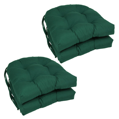 16-inch U-Shaped Indoor Twill Chair Cushions (Set of 2, 4, or 6) - 16 x 16