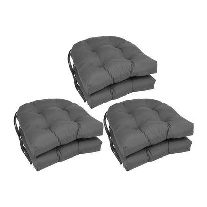 16-inch U-Shaped Indoor Twill Chair Cushions (Set of 2, 4, or 6) - 16 x 16