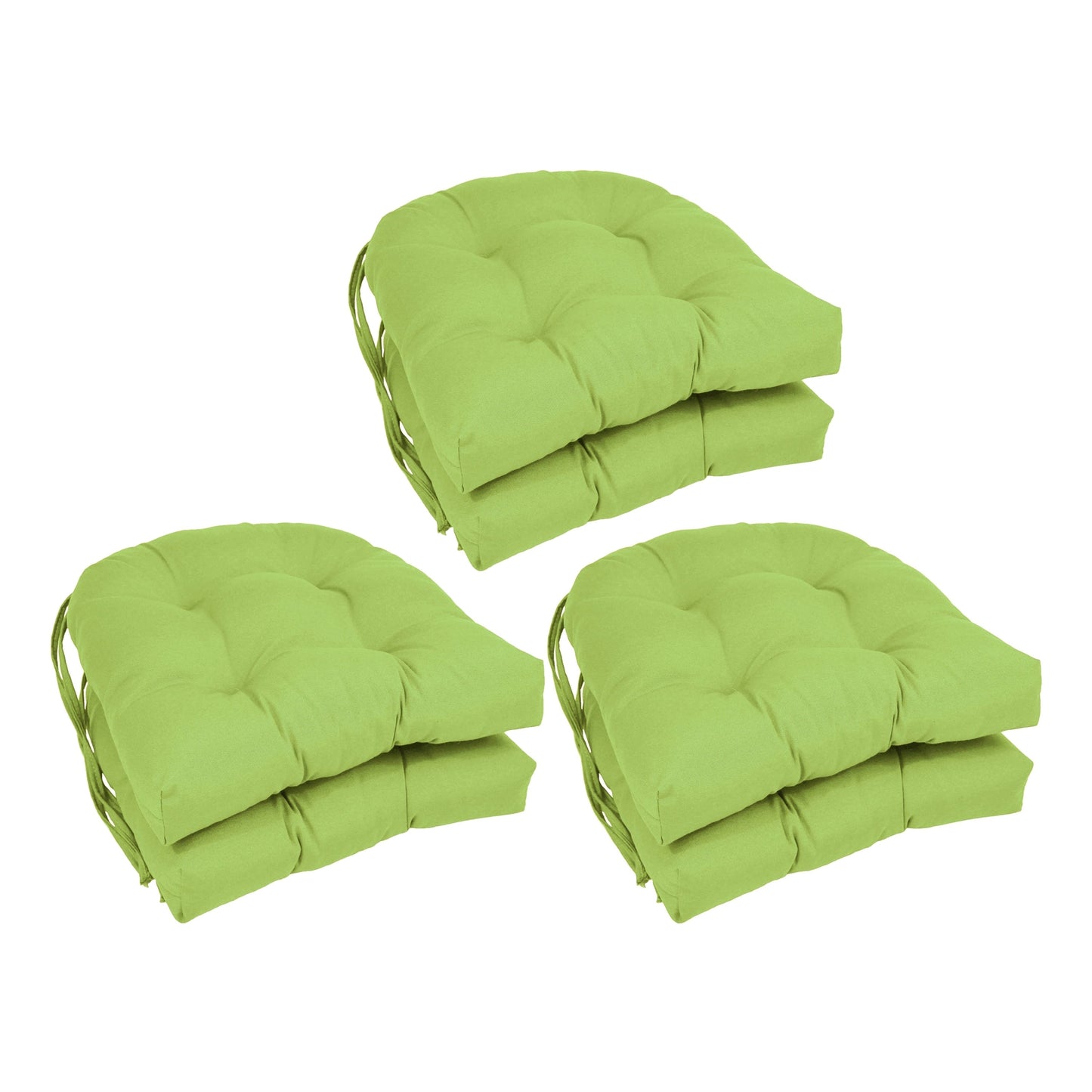 16-inch U-Shaped Indoor Twill Chair Cushions (Set of 2, 4, or 6) - 16 x 16
