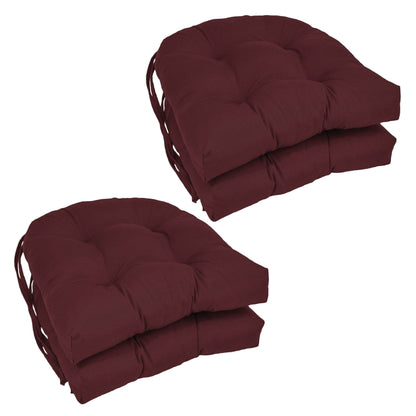 16-inch U-Shaped Indoor Twill Chair Cushions (Set of 2, 4, or 6) - 16 x 16
